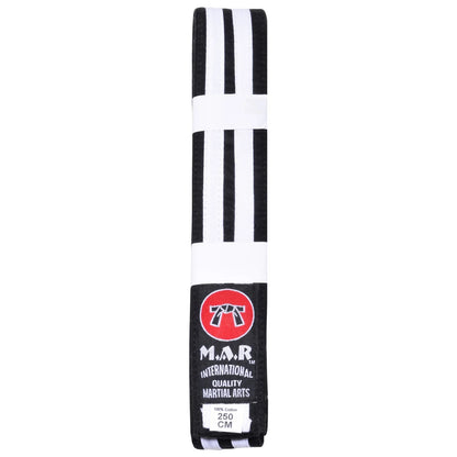 MAR-079 | Coloured Grading Belt - (D) Black & White / 250cm / Wholesale - Belts