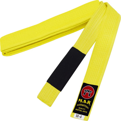 MAR-082 | Brazilian Jiu-Jitsu Ranking Belts Size A1 to A4 (Adult Sizes) - Yellow (C) / A1 / Wholesale - Belts