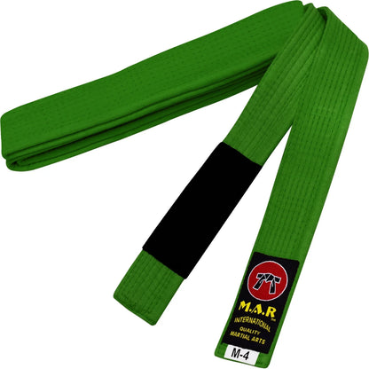 MAR-082 | Brazilian Jiu-Jitsu Ranking Belts Size M0 to M4 (Child Sizes) - Green (E) / M0 / Wholesale - Belts