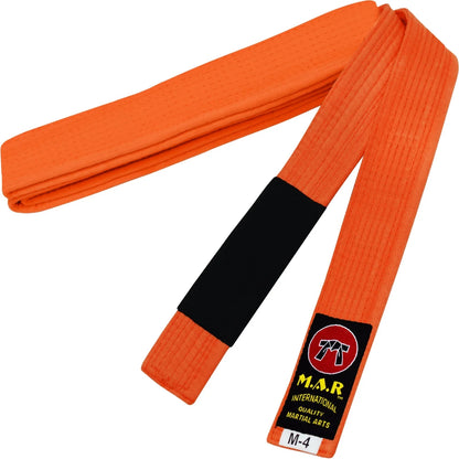 MAR-082 | Brazilian Jiu-Jitsu Ranking Belts Size M0 to M4 (Child Sizes) - Orange (D) / M0 / Wholesale - Belts