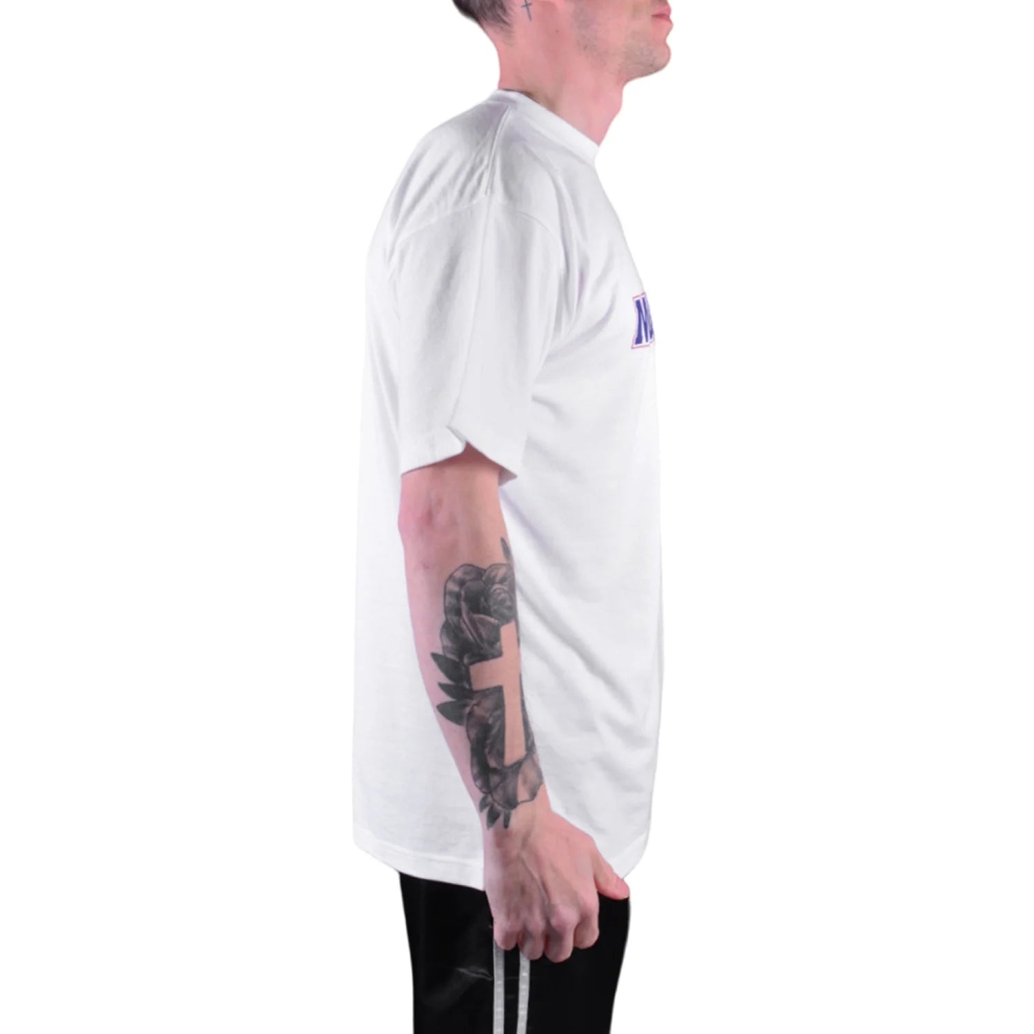 MAR-084B | White Round-Neck Muay Thai T-Shirt (OD) - T-Shirts