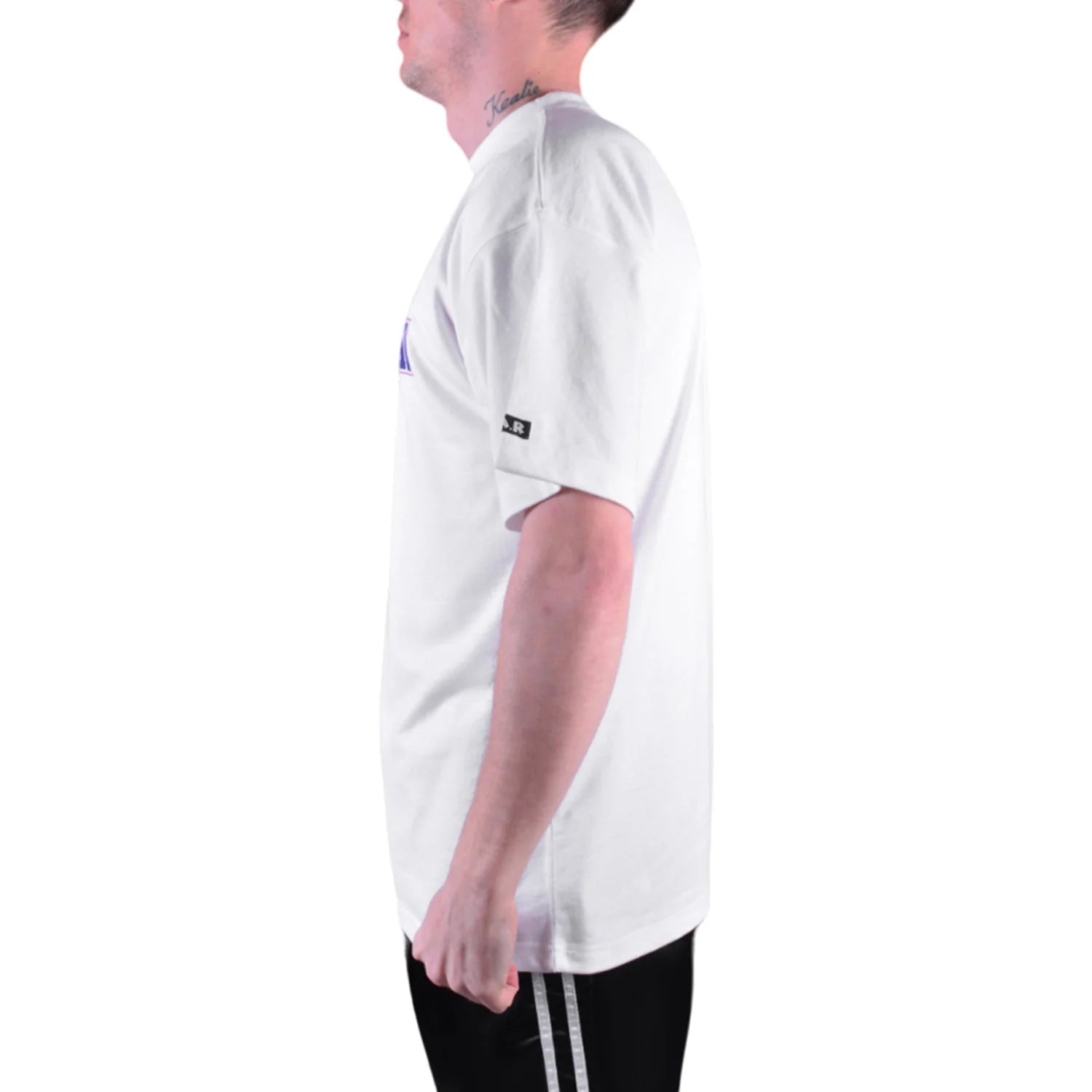 MAR-084B | White Round-Neck Muay Thai T-Shirt (OD) - T-Shirts