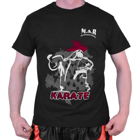 MAR-084C | Black Round-Neck Karate T-Shirt - T-Shirts