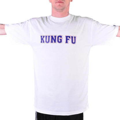 MAR-084C | White Round-Neck Kung Fu T-Shirt (OD) - T-Shirts