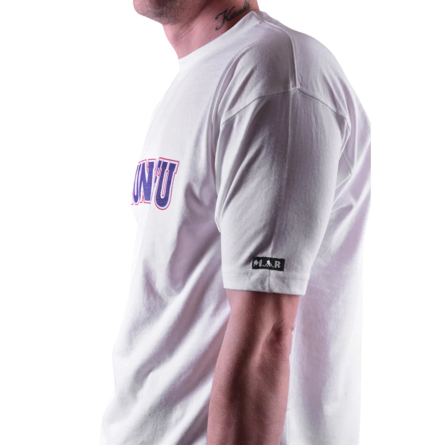 MAR-084C | White Round-Neck Kung Fu T-Shirt (OD) - T-Shirts
