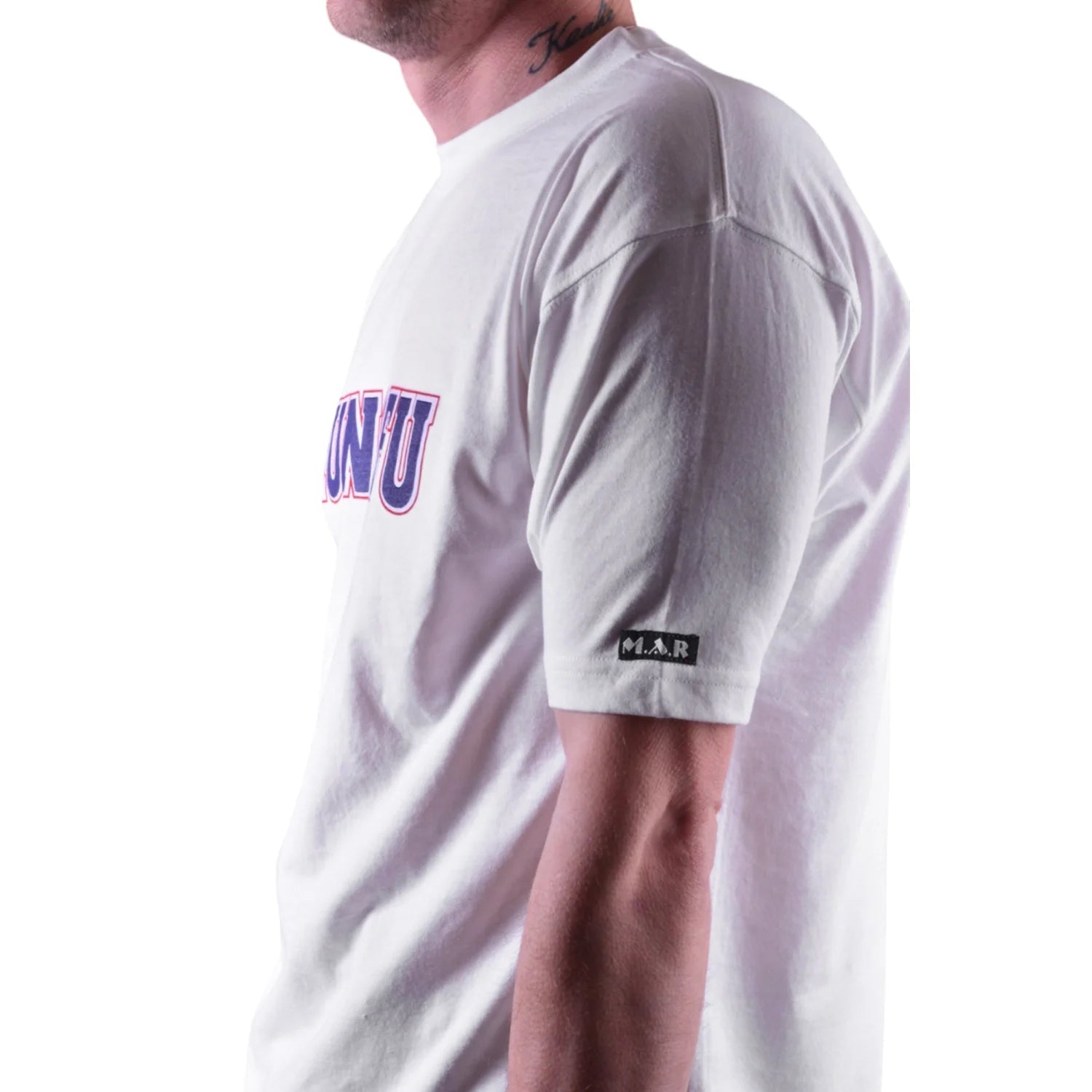 MAR-084C | White Round-Neck Kung Fu T-Shirt (OD) - T-Shirts