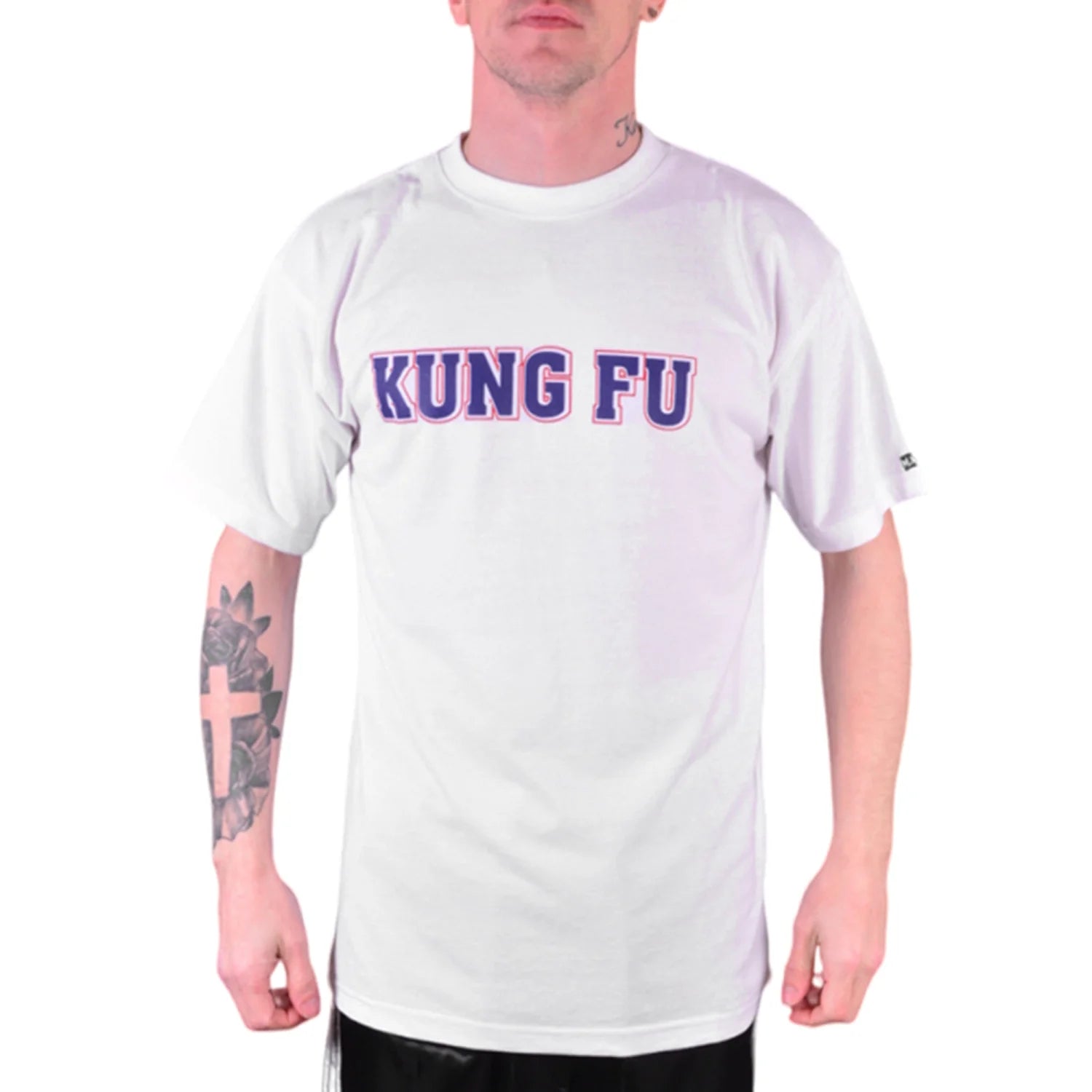 MAR-084C | White Round-Neck Kung Fu T-Shirt (OD) - T-Shirts