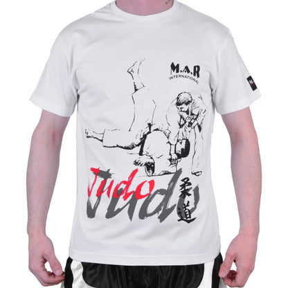 MAR-084D | White Round-Neck Judo T-Shirt - T-Shirts