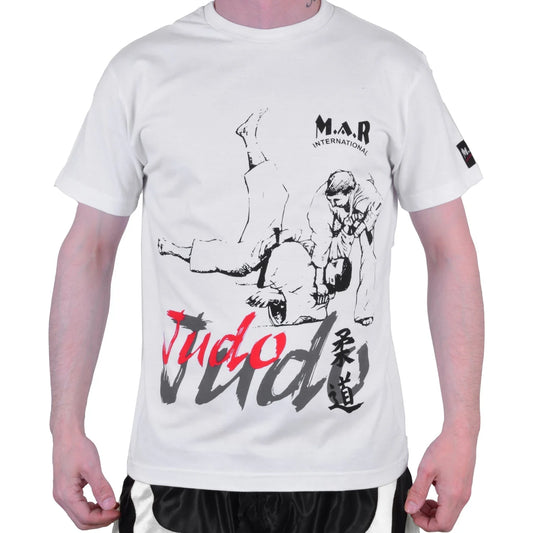 MAR-084D | White Round-Neck Judo T-Shirt - T-Shirts