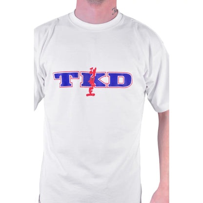 MAR-084D | White Round-Neck Taekwondo T-Shirt (OD) - T-Shirts