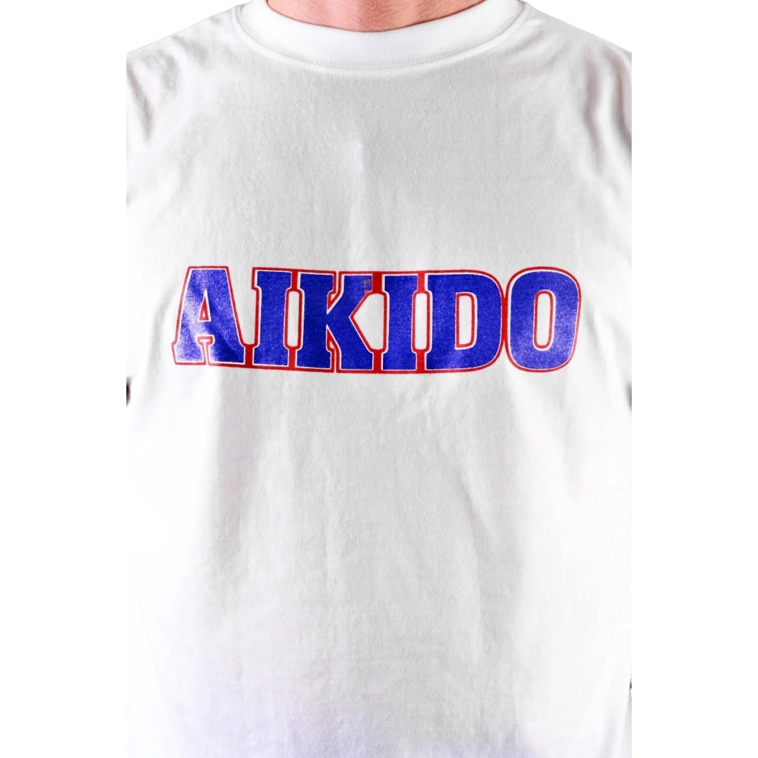 MAR-084E | White Round-Neck Aikido T-Shirt (OD) - T-Shirts