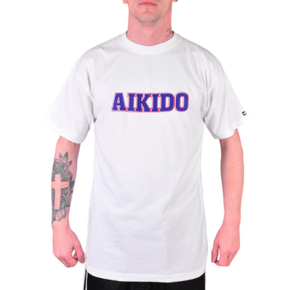 MAR-084E | White Round-Neck Aikido T-Shirt (OD) - T-Shirts