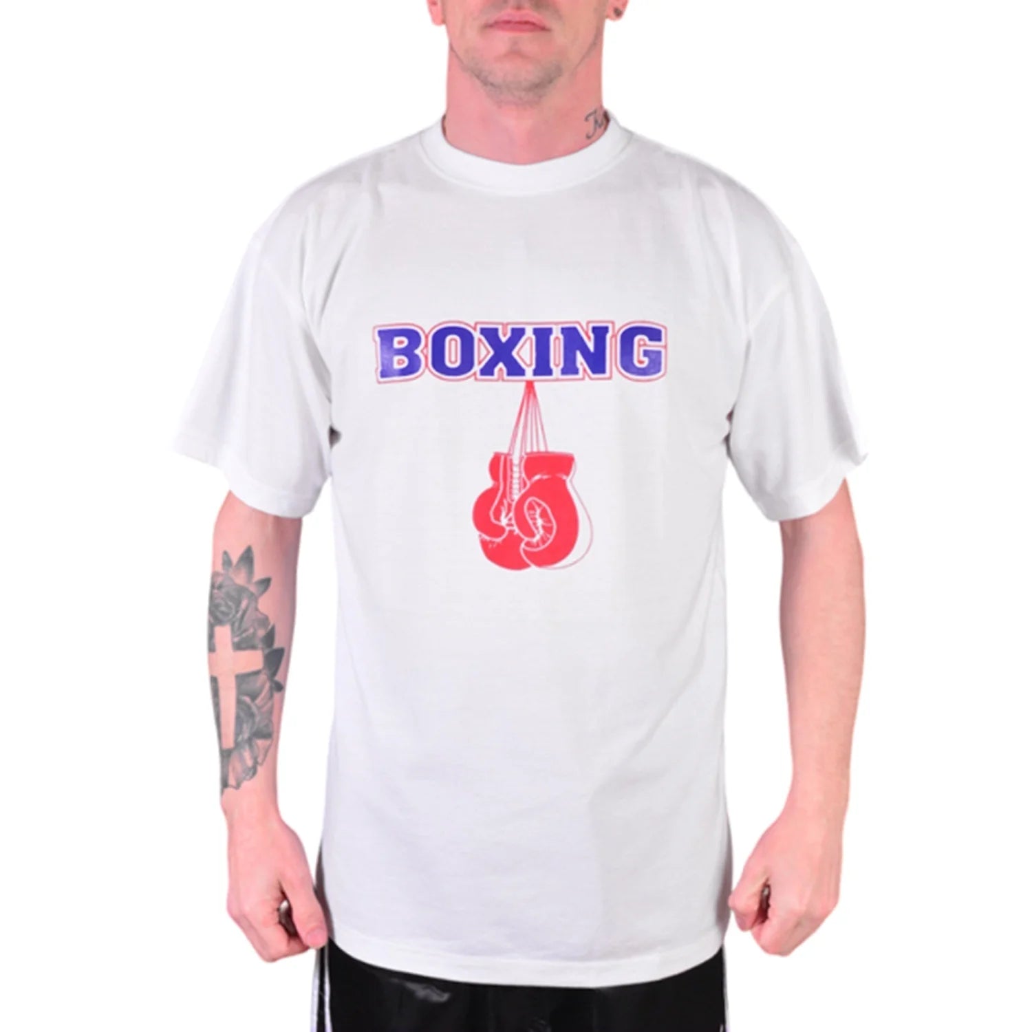 MAR-084F | White Round-Neck Boxing T-Shirt (OD) - T-Shirts