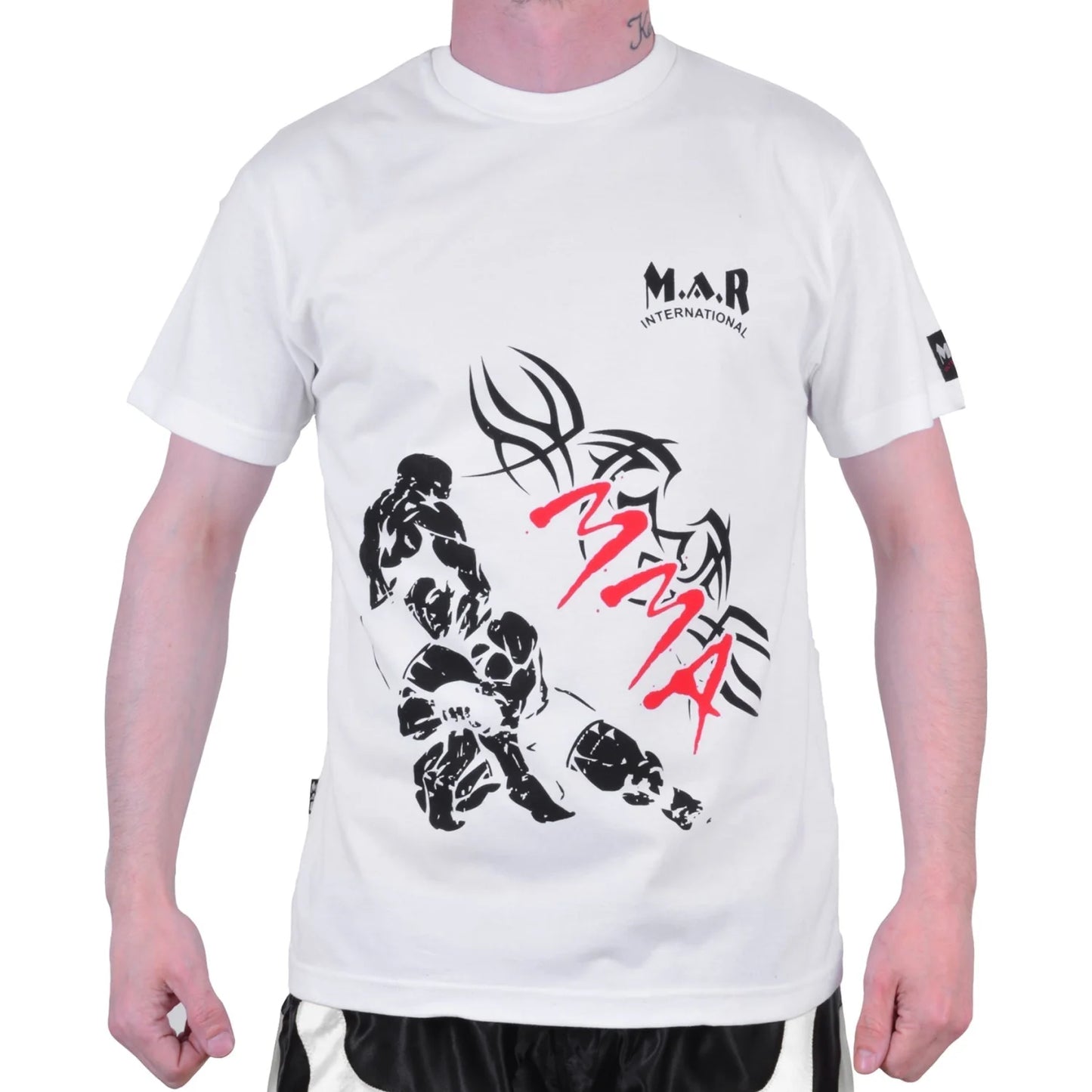 MAR-084H | White Round-Neck MMA T-Shirt - T-Shirts