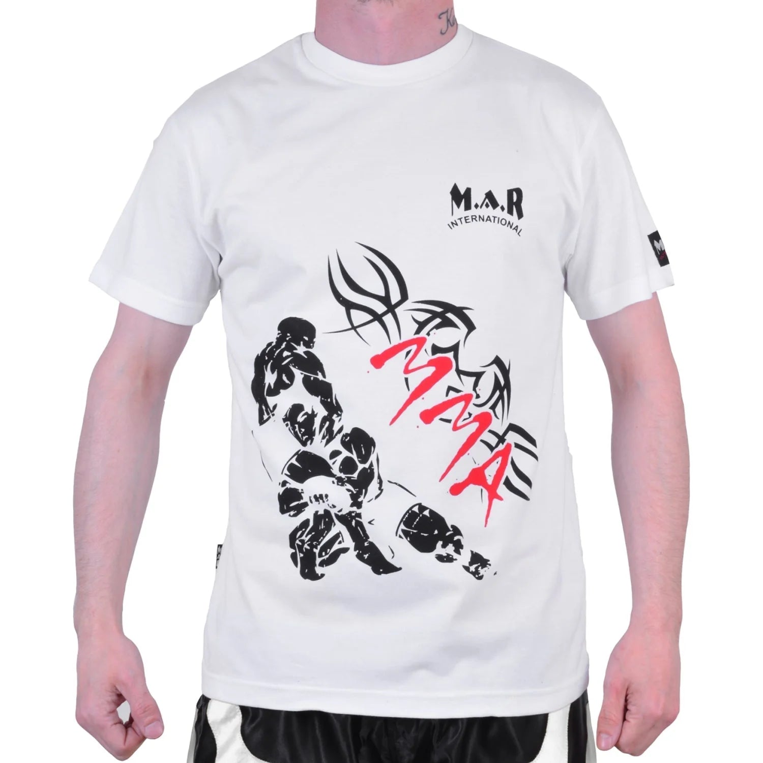 MAR-084H | White Round-Neck MMA T-Shirt - T-Shirts