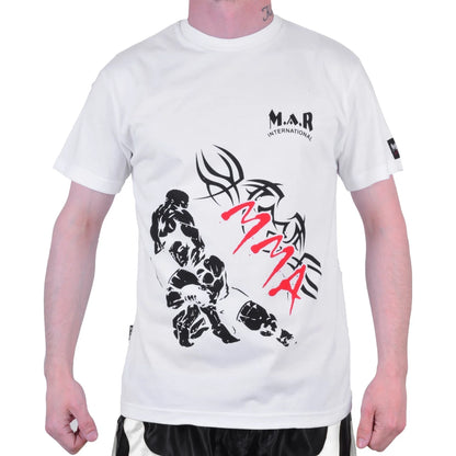 MAR-084H | White Round-Neck MMA T-Shirt - T-Shirts