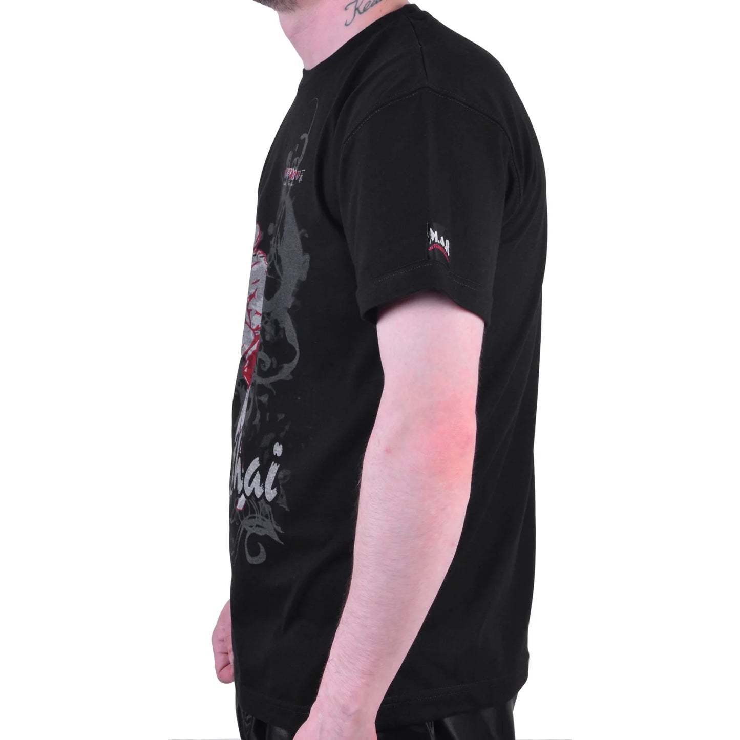 MAR-084K | Black Round-Neck Muay-Thai T-Shirt - T-Shirts