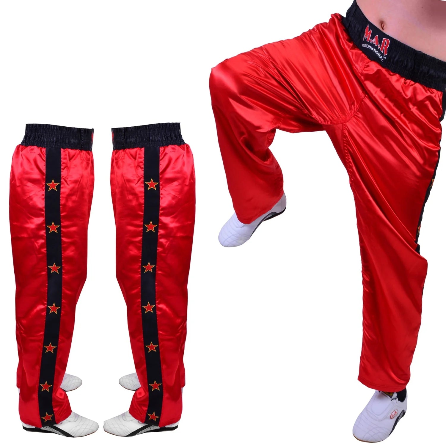 MAR-086A | Red Stripe Freestyle Trouser w/ Stars - Trousers