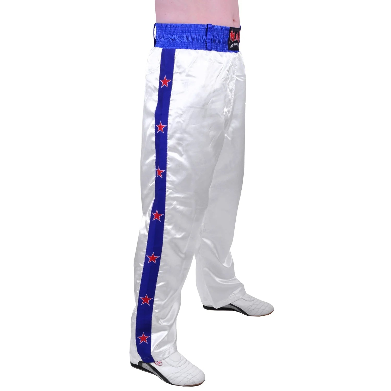 MAR-086D | White Stripe Freestyle Trouser w/ Stars - Trousers
