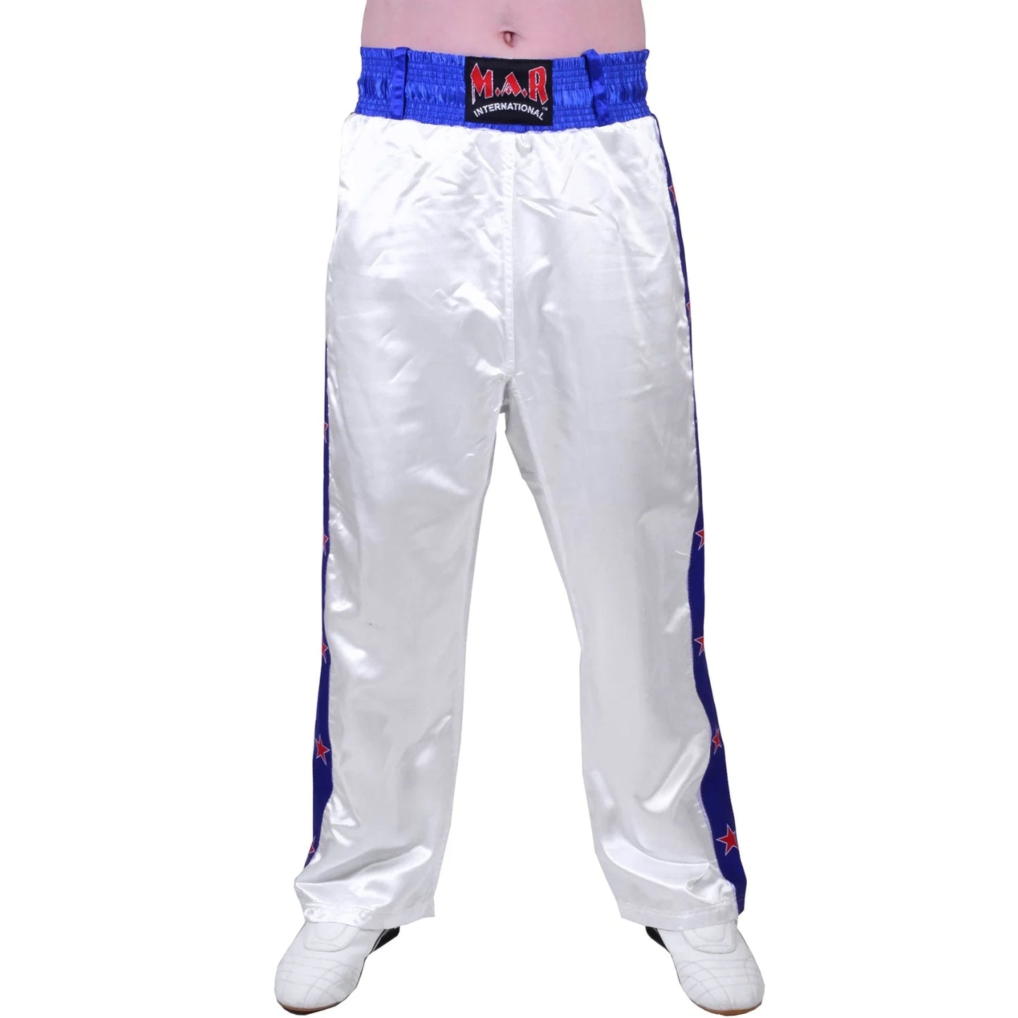 MAR-086D | White Stripe Freestyle Trouser w/ Stars - Trousers