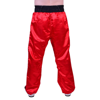 MAR-087A | Red & Black Kickboxing Trousers w/ Embroidered Writing - Trousers