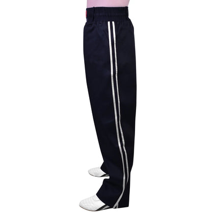 MAR-088A | Black & White Kickboxing & Freestyle Two-Striped Trousers - Trousers