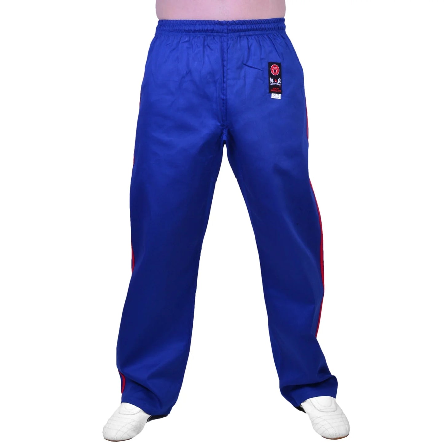 MAR-088B | Blue & Red Kickboxing & Freestyle Two-Striped Trousers - Trousers