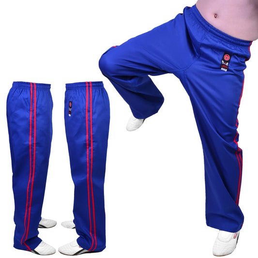 MAR-088B | Blue & Red Kickboxing & Freestyle Two-Striped Trousers - Trousers