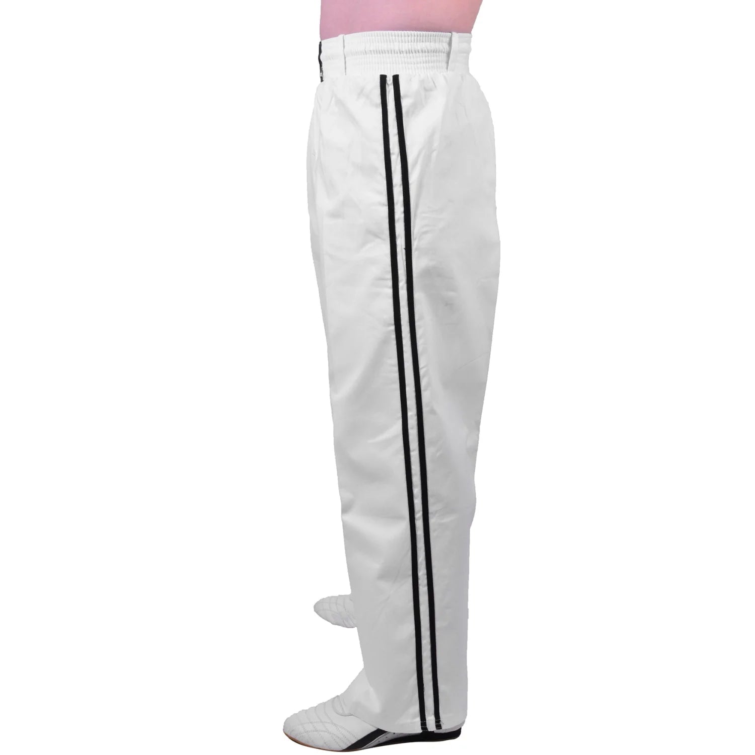 MAR-088C | White & Black Kickboxing & Freestyle Two-Striped Trousers - Trousers
