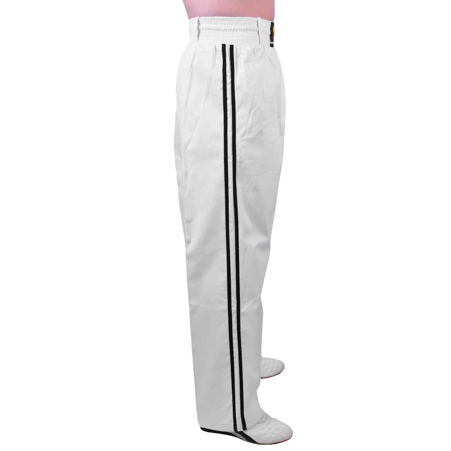 MAR-088C | White & Black Kickboxing & Freestyle Two-Striped Trousers - Trousers