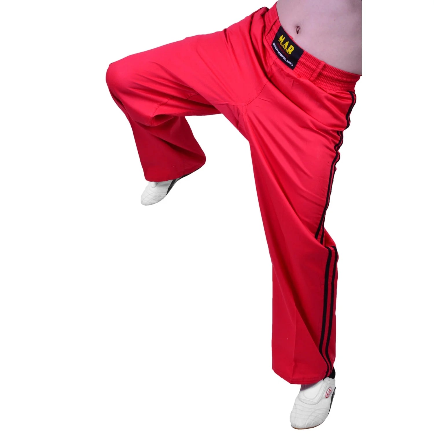 MAR-088D | Red & Black Kickboxing & Freestyle Two-Striped Trousers - Trousers
