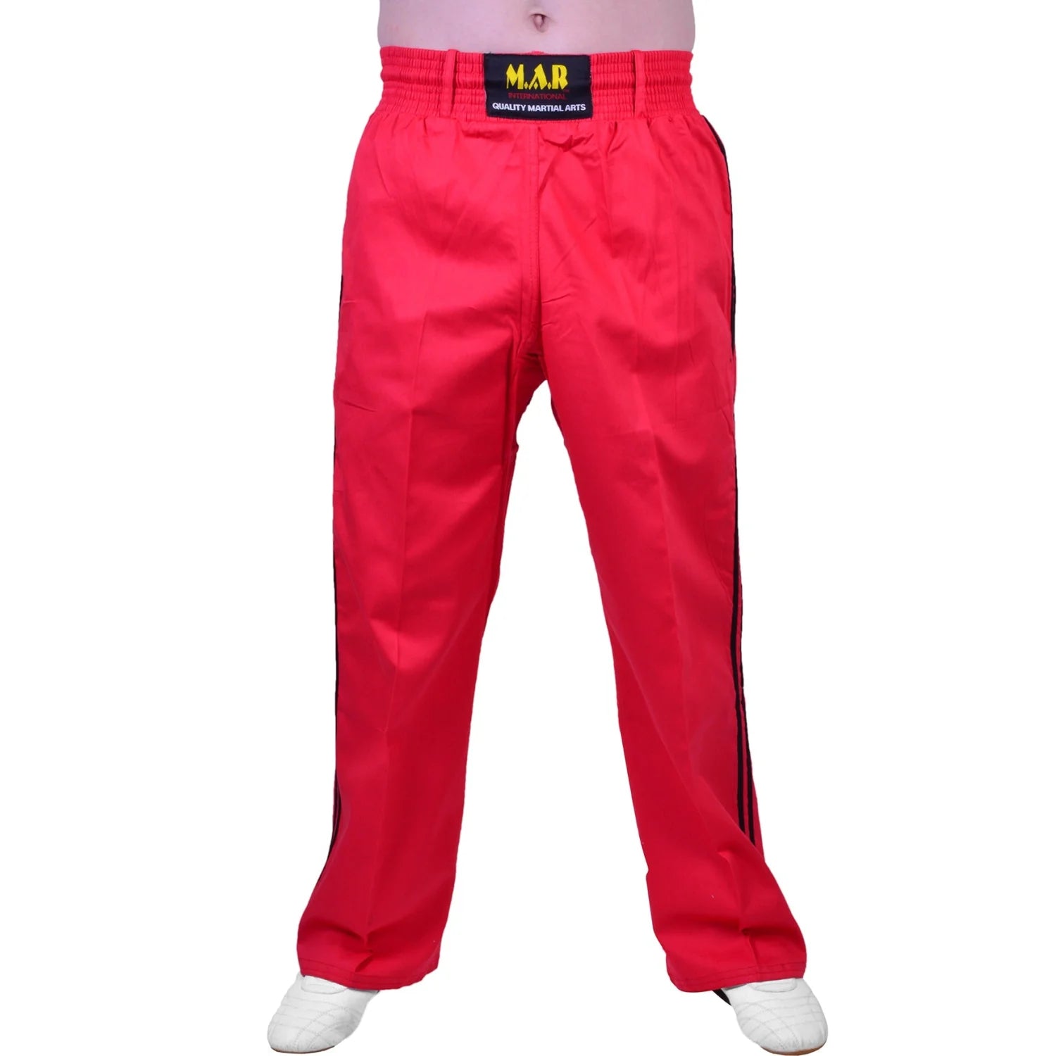 MAR-088D | Red & Black Kickboxing & Freestyle Two-Striped Trousers - Trousers