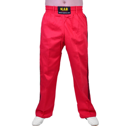 MAR-088D | Red & Black Kickboxing & Freestyle Two-Striped Trousers - Trousers