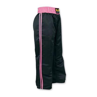 MAR-088F | Black & Pink Kickboxing & Freestyle Two-Striped Trousers - Trousers