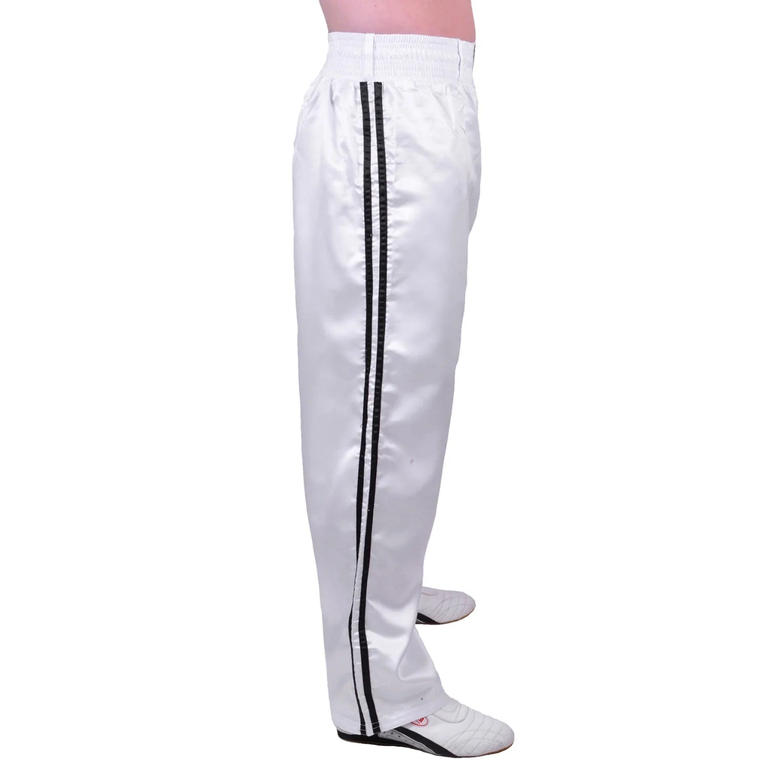 MAR-089C | Full Contact White + Black Kickboxing & Freestyle Trousers - Trousers