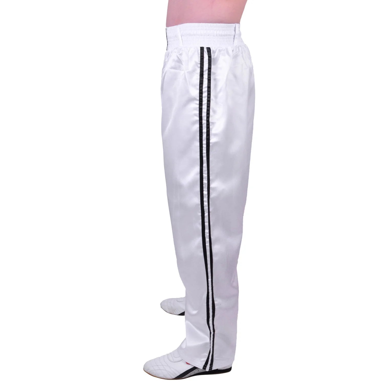 MAR-089C | Full Contact White + Black Kickboxing & Freestyle Trousers - Trousers