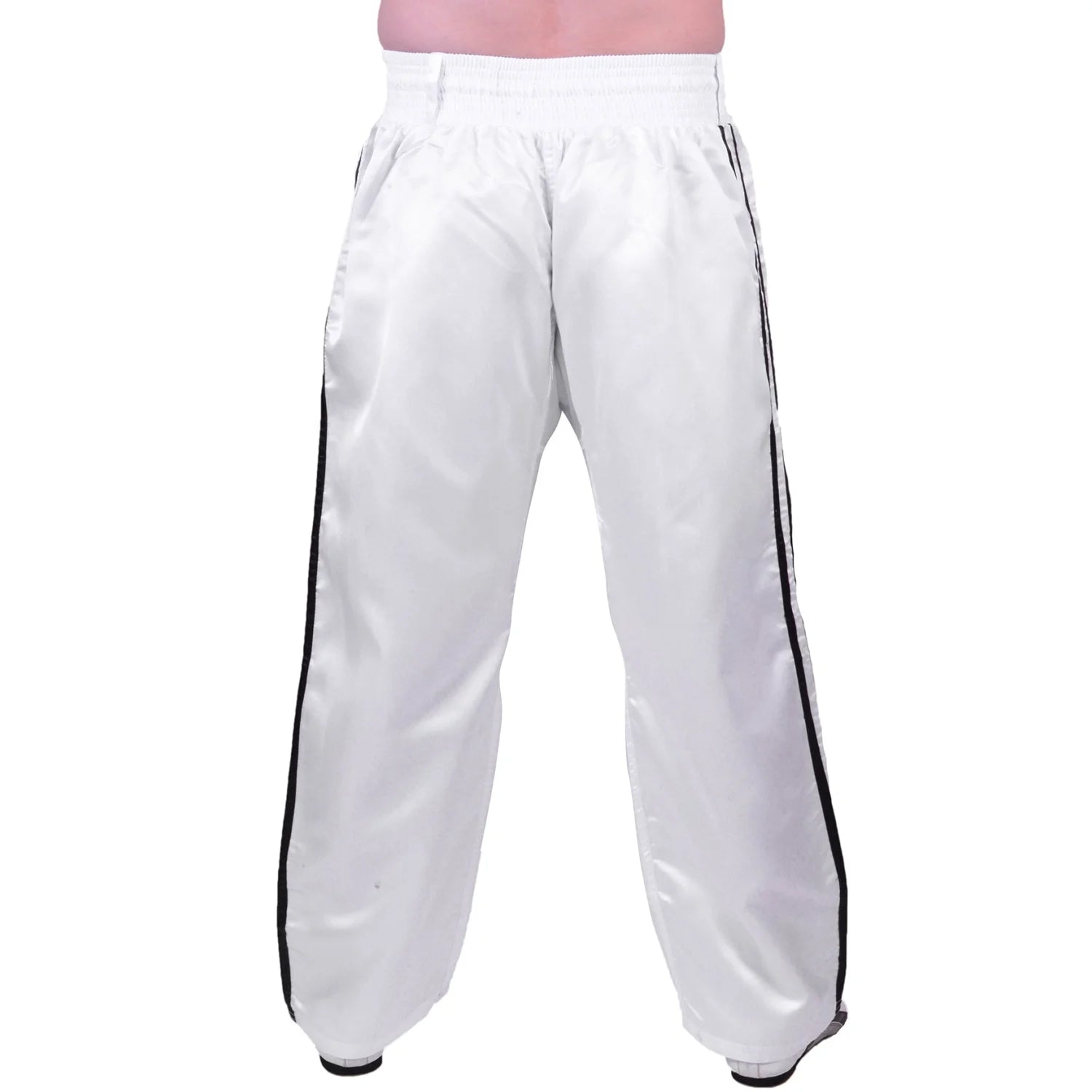 MAR-089C | Full Contact White + Black Kickboxing & Freestyle Trousers - Trousers