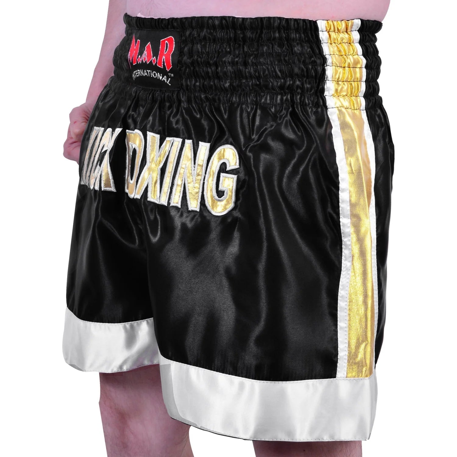 MAR-091C | Black and Yellow Kickboxing Shorts - Shorts