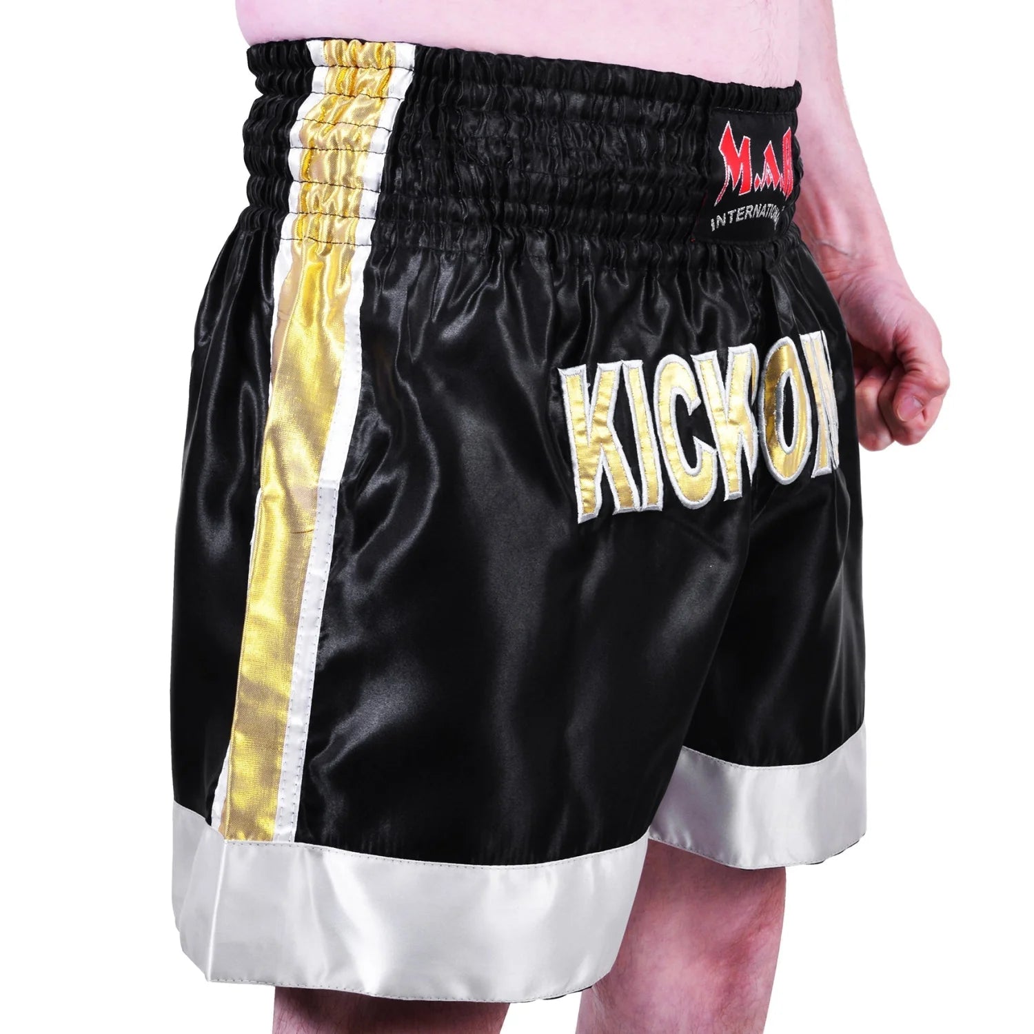 MAR-091C | Black and Yellow Kickboxing Shorts - Shorts