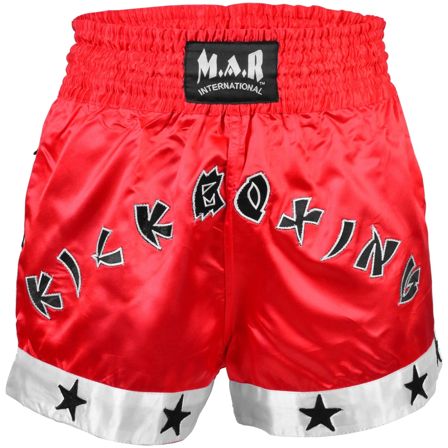 MAR-091E | Red Kickboxing & Thai Boxing Shorts w/ Stars - Shorts