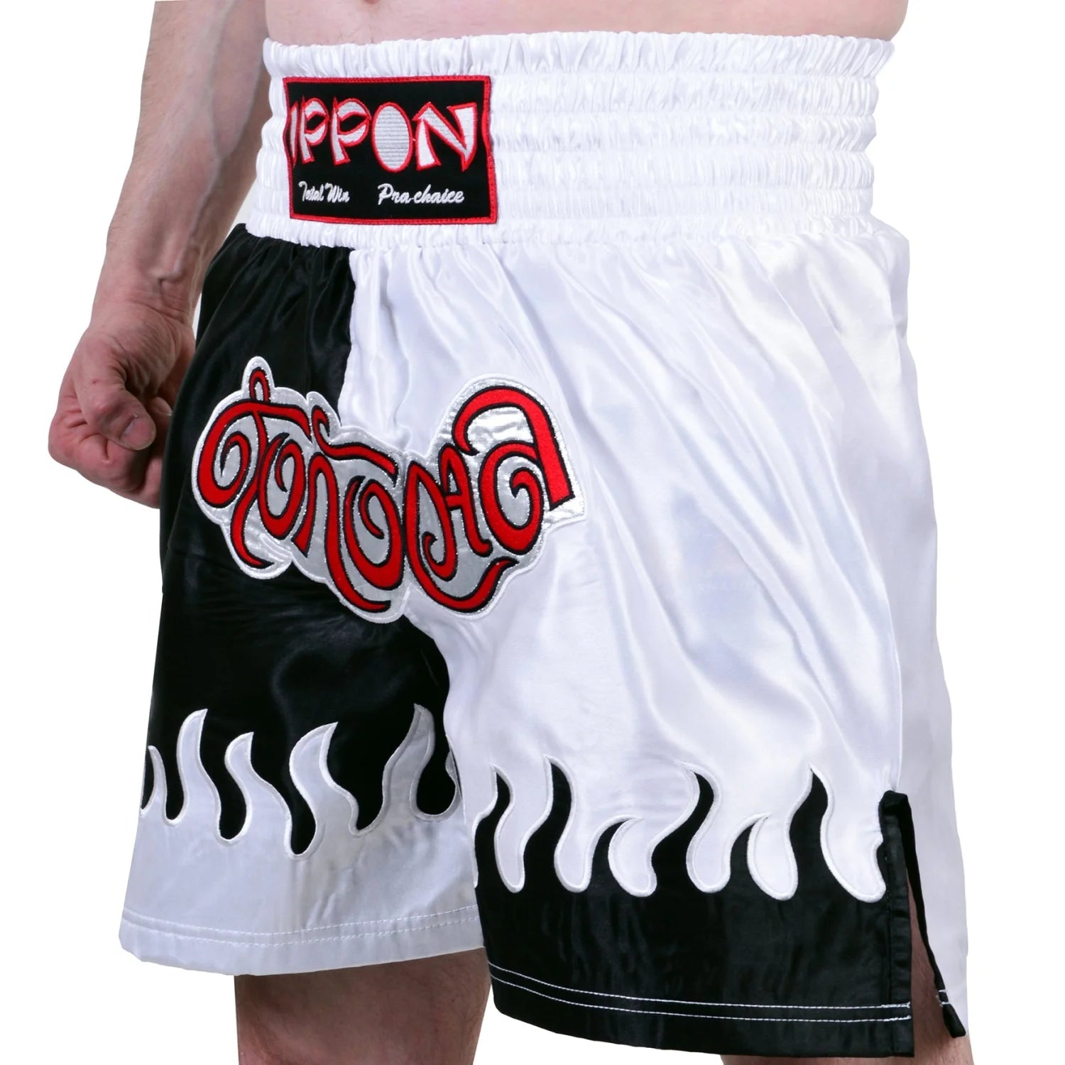 MAR-095F | Black & White Kickboxing & K1 Shorts - Shorts