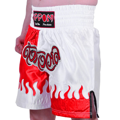 MAR-095G | Red & White Kick Boxing & K1 Shorts - Shorts