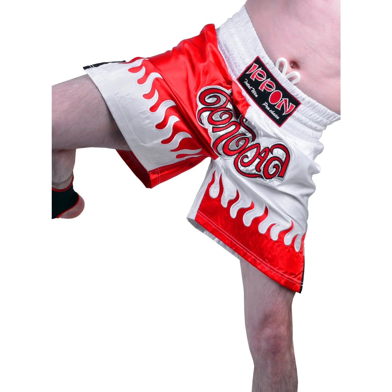 MAR-095G | Red & White Kick Boxing & K1 Shorts - Shorts