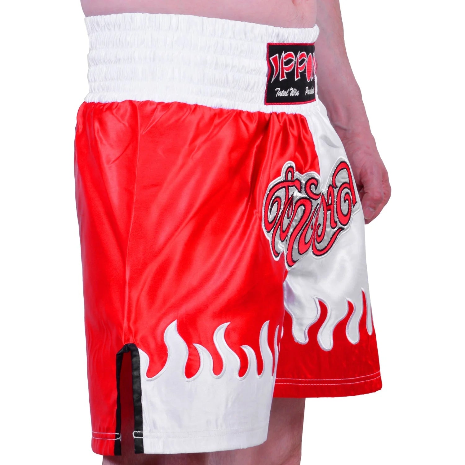 MAR-095G | Red & White Kick Boxing & K1 Shorts - Shorts