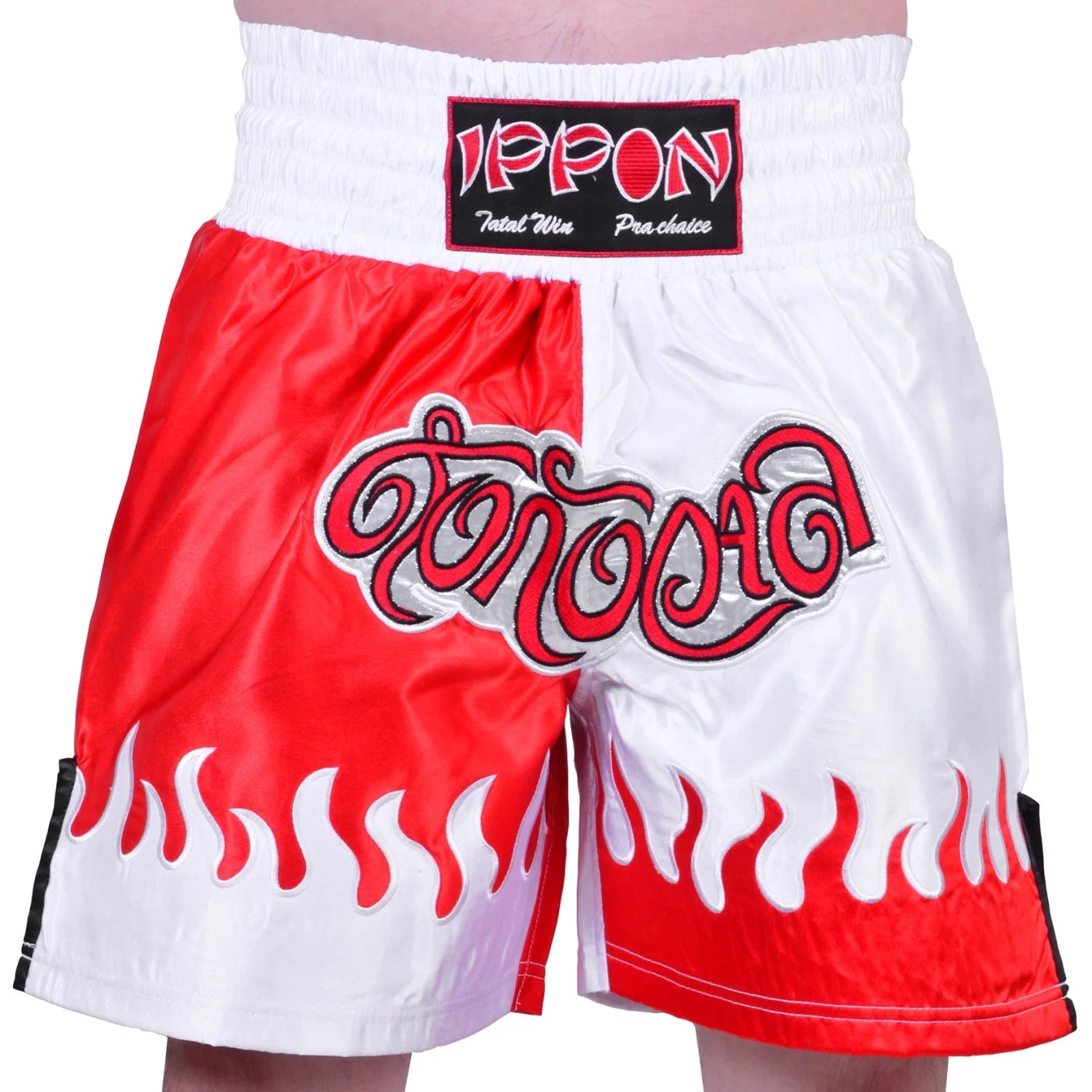 MAR-095G | Red & White Kick Boxing & K1 Shorts - Shorts