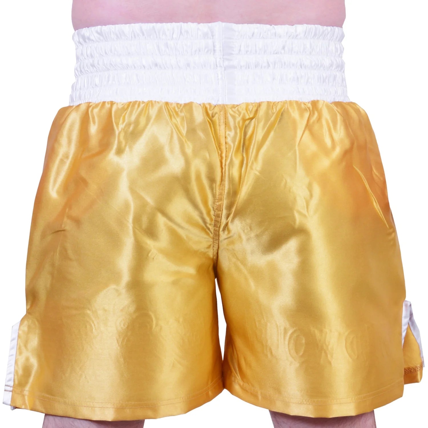 MAR-095I | Gold Kickboxing & K1 Shorts w/ Silver Fox Emblem - Shorts