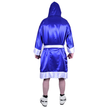 MAR-097B | Blue & White Boxing & Kickboxing Robe - Robes