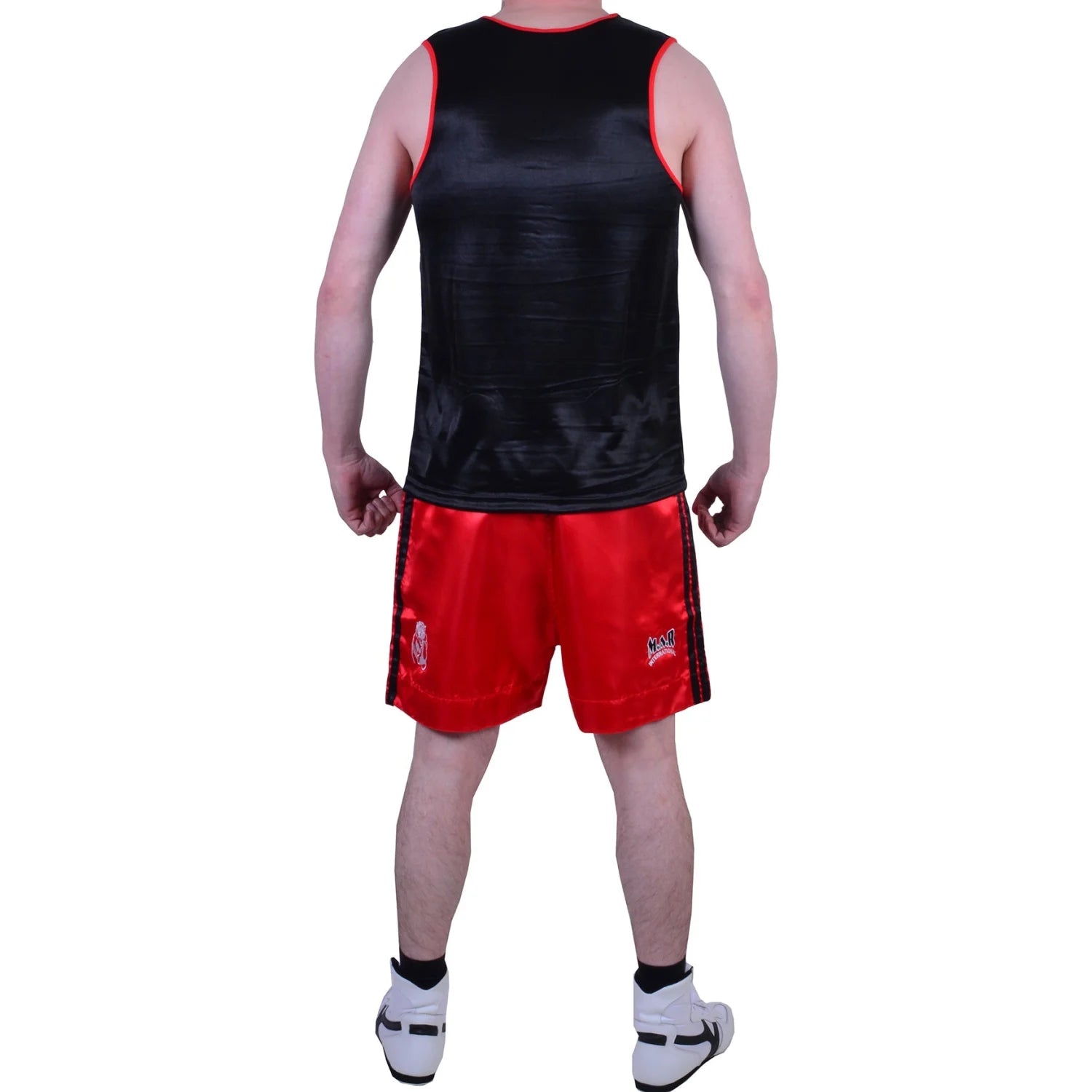 MAR-102C | Red & Black Boxing Shorts & Vest - Shorts