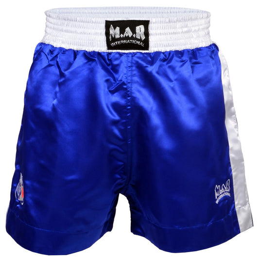 MAR-103B | Blue & White Boxing Shorts - Shorts