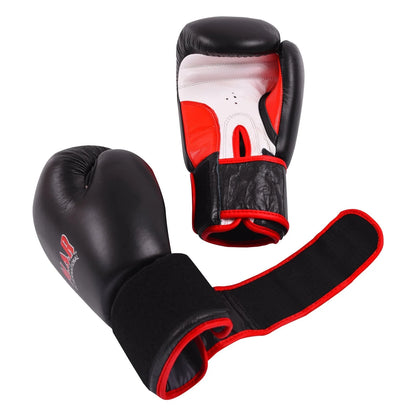 MAR-105A | Black Genuine Cowhide Leather Boxing/Kickboxing Gloves - Gloves